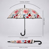 Black Floral Tile Print Umbrella for Teens & Adults