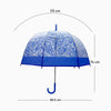 Self Print Dark Blue Transparent Umbrella for Kids and Teens, 8yrs - 15yrs