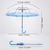 Blue Big Border Transparent Umbrella for Teens & Adults