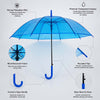 Neon Blue Jelly Transparent Umbrella for Teens & Adults