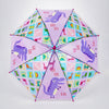 Transparent Dino Panel Pink Handle Printed Umbrella for Kids-3-6Y