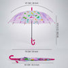 Transparent Dino Panel Pink Handle Printed Umbrella for Kids-3-6Y