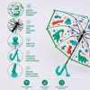 Dinoland Transparent Green Umbrella for Toddlers & Kids