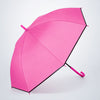 Fuchsia Pink Black Border Solid Umbrella for Adults & Teens