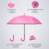 Fuchsia Pink Black Border Solid Umbrella for Adults & Teens