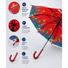 Maroon Mexico Landmark Print Umbrella for Teens & Adults