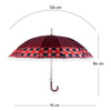 Maroon Checks Large Canopy Size Umbrella for Adults