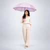 Pastel Pink Solid Black border Umbrella for Adults