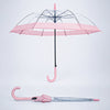 Peach Big Border Transparent Umbrella for Teens & Adults