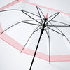 Peach Big Border Transparent Umbrella for Teens & Adults