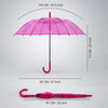 Hot Pink Jelly Transparent Umbrella for Teens & Adults