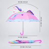 3D Face Pink Unicorn Umbrella for Kids-3-8Y