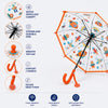 Rocket theme Transparent Umbrella for Toddlers & Kids
