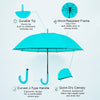 Teal Solid Black border Umbrella for Adults & Teens