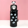 Black 3D Panda Stainless Steel Water Bottle | 550ml
