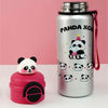 Silver Pink 3D Panda Stainless Steel Water Bottle | 550ml
