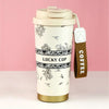 Black Floral Stainless Steel Premium Insulated Detox Infuser Bottle With Tea & Fruit Infuser Attachment | 520ml