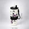 Black Pink Butterfly, Good Time Series, Stainless Steel Tumbler and Water Bottle for Kids & Adults, 710ml