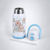 Blue Lid, B'day Capybara Series, Stainless Steel Water Bottle for Kids, 600ml