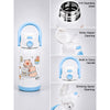 Blue Lid, B'day Capybara Series, Stainless Steel Water Bottle for Kids, 600ml