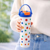 Blue & Multi polka, soft silicone handle series, Stainless Steel Tumbler and Water Bottle | 650ml