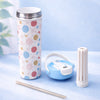 Light Blue & orange sprinkles soft silicone handle series, Stainless Steel Tumbler and Water Bottle | 650ml
