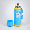 Blue Yellow, Happy Study Design, Stainless Steel Thermos & Water Bottle for Kids, 600ml