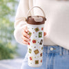 Brown Gift Stamps  soft silicone handle series, Stainless Steel Tumbler and Water Bottle | 650ml