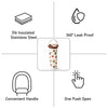 Brown Gift Stamps  soft silicone handle series, Stainless Steel Tumbler and Water Bottle | 650ml