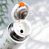 Green Checks Cup Lid Design, Sleek Stainless Steel Thermos & Water Bottle for Kids, 350ml
