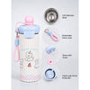 Happy Dog, Pink Ball Lid Series, Stainless Steel Tumbler and Water Bottle for Kids & Adults, 650ml
