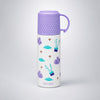 Purple Checks Cup Lid Design, Sleek Stainless Steel Thermos & Water Bottle for Kids, 350ml