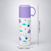 Purple Checks Cup Lid Design, Sleek Stainless Steel Thermos & Water Bottle for Kids, 350ml