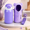 Purple Bear Design,
Two Lid Series with Plush Cover, Stainless Steel
Water Bottle & Hot thermos flask for
Kids and Toddlers, 500ml