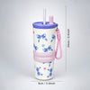 Purple Bows, Good Time Series, Stainless Steel Tumbler and Water Bottle for Kids & Adults, 710ml