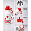 Red Apple, sleek Stainless Steel Water Bottle with Infuser attachment for Kids, 400ml