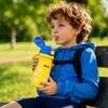 Yellow Blue Clouds Design, Stainless Steel Dual Lid Water Bottle for Kids, 500ml