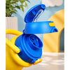 Yellow Blue Clouds Design, Stainless Steel Dual Lid Water Bottle for Kids, 500ml