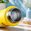 Yellow Blue Clouds Design, Stainless Steel Dual Lid Water Bottle for Kids, 500ml