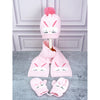 3Pcs Pink Bunny Rabbit Matching Beanie Winter Cap, Mufflers And Gloves Set | 5-10 Years