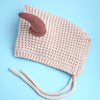 Cream Baby Horns Knitted Soft Woolen Winter Cap With Tie Up | 6-18 Months