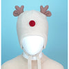 Cream Baby Antler Knitted Soft Woolen Winter Cap With Tie Up | 6-18 Months