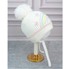 Cream Embroidered Rainbow Knitted Woolen Winter Cap/ Beanie | 3-10 Years