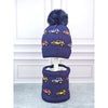 2Pcs Blue Red Cars Themed Beanie Winter Cap With Matching Neck Cuff Style Muffler | 5-10 Years
