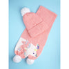 2Pcs Peach Unicorn Themed Beanie Winter Cap With Matching Long Style Neck Muffler | 4-10 Years