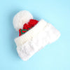2Pcs Red Reindeer Themed Winter Cap Beanie With Matching Long Style Neck Muffler | 3-10 Years