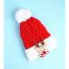 2Pcs Red Nose Reindeer Themed Winter Cap Beanie With Matching Long Style Neck Muffler | 3-10 Years