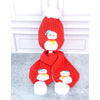 2Pcs Red Snowman Themed Beanie Winter Cap With Matching Long Style Neck Mufflers | 4-10 Years