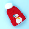2Pcs Red Snowman Themed Beanie Winter Cap With Matching Long Style Neck Mufflers | 4-10 Years