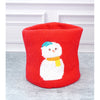 2Pcs Red Snowman Themed Beanie Winter Cap With Matching Neck Cuff Style Muffler | 4-10 Years